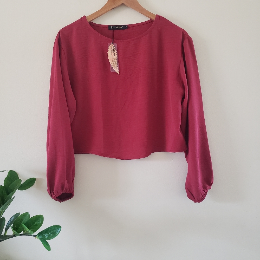 RoyLamp BNWT Cropped Long Sleeve Blouse - S